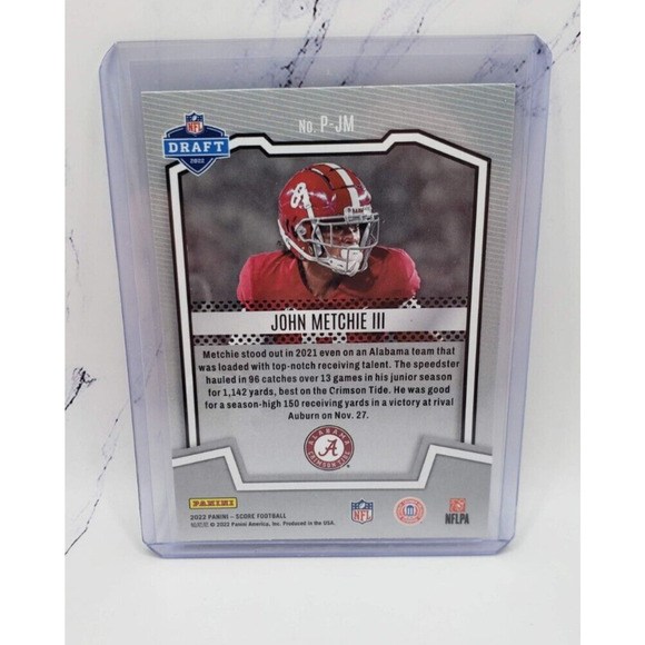 2022 Panini Score Football - John Metchie III #P-JM Protential Rookie Card RC - Picture 2 of 4